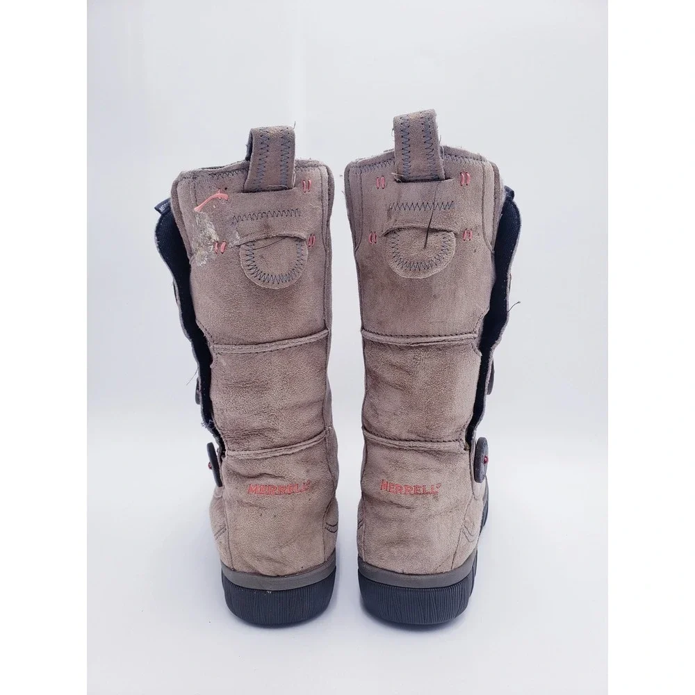 Merrell Tempest High Brindle Boots Taupe Suede Waterproof Mid Calf Winter 10 - Picture 4 of 11